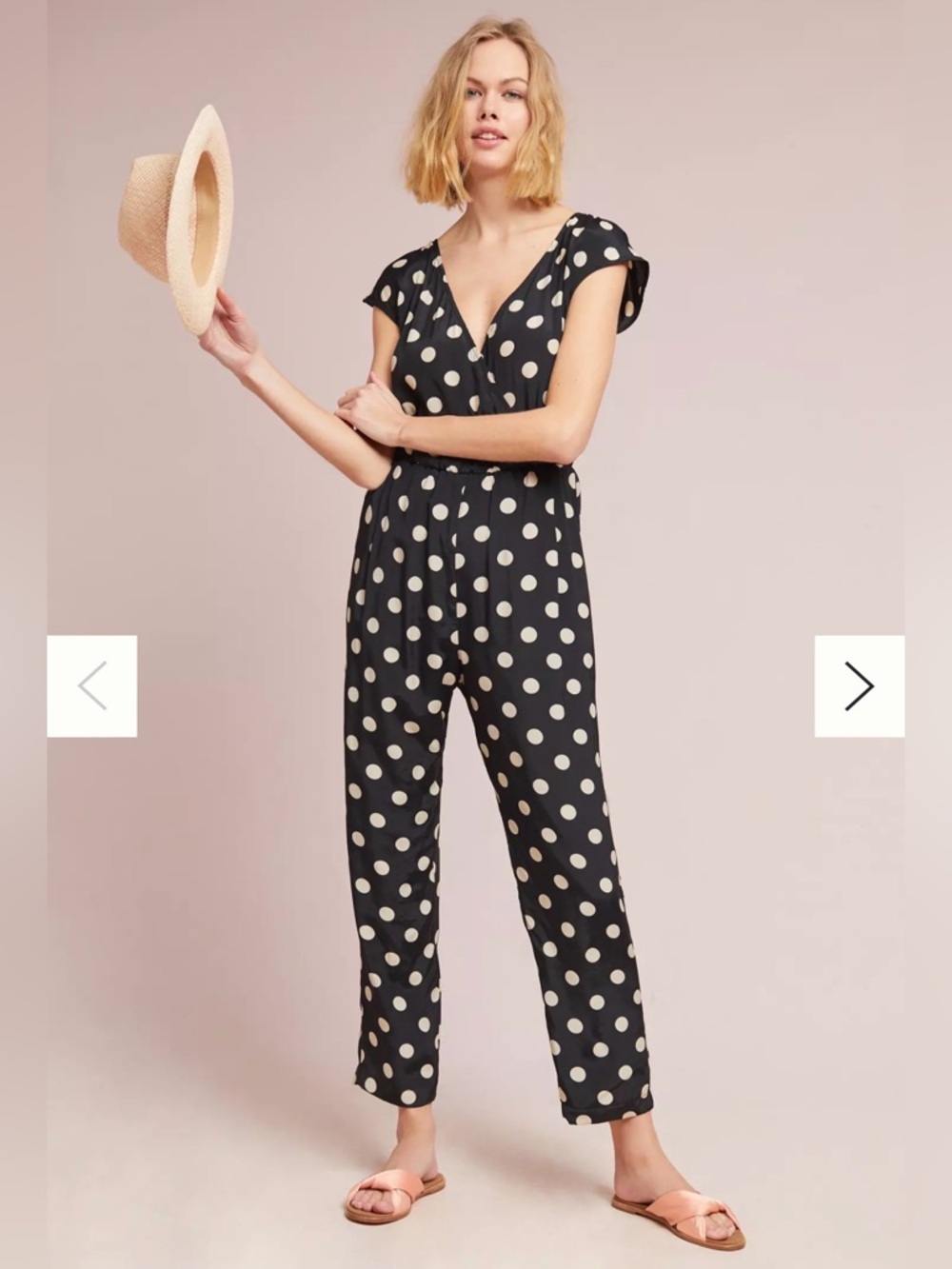 Anthropologie Corey Lynn Calter Wrapped Polka Dot Jumpsuit Size Small - Picture 1 of 9